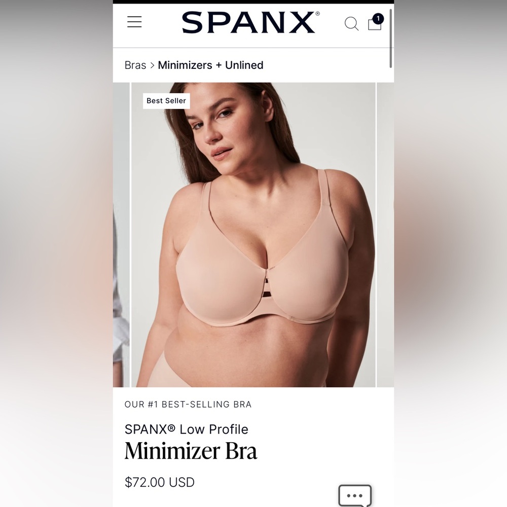SPANX low profile Minimizer bra 40DD